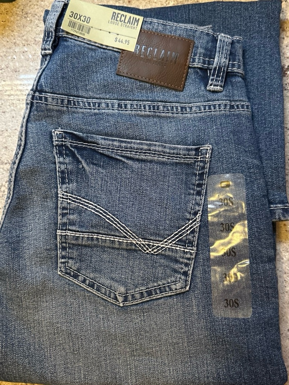 Men's Loose Straight Jeans - Blue